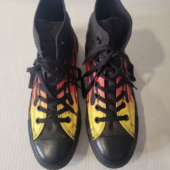 Converse Chuck Taylor All Star high flames canvas sneaker shoes mens 8 womens 10 - Picture 4 of 10